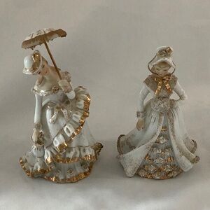 Vintage 50s Lefton Victorian Lady’s. Ceramic. Set of 2